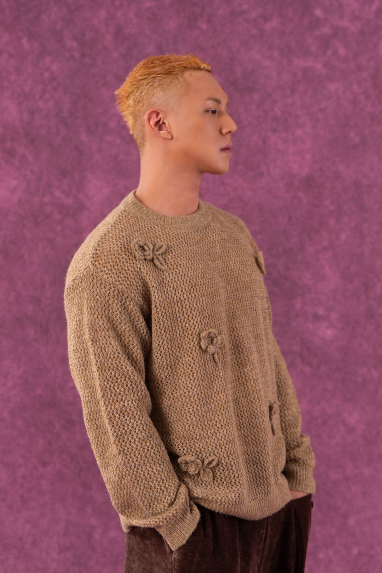 Crochet Floral Knit Sweater