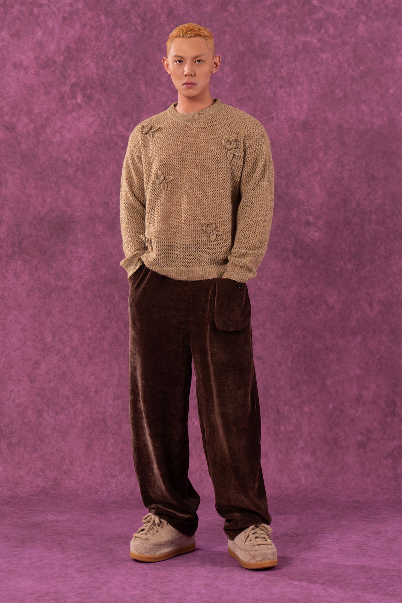 Crochet Floral Knit Sweater