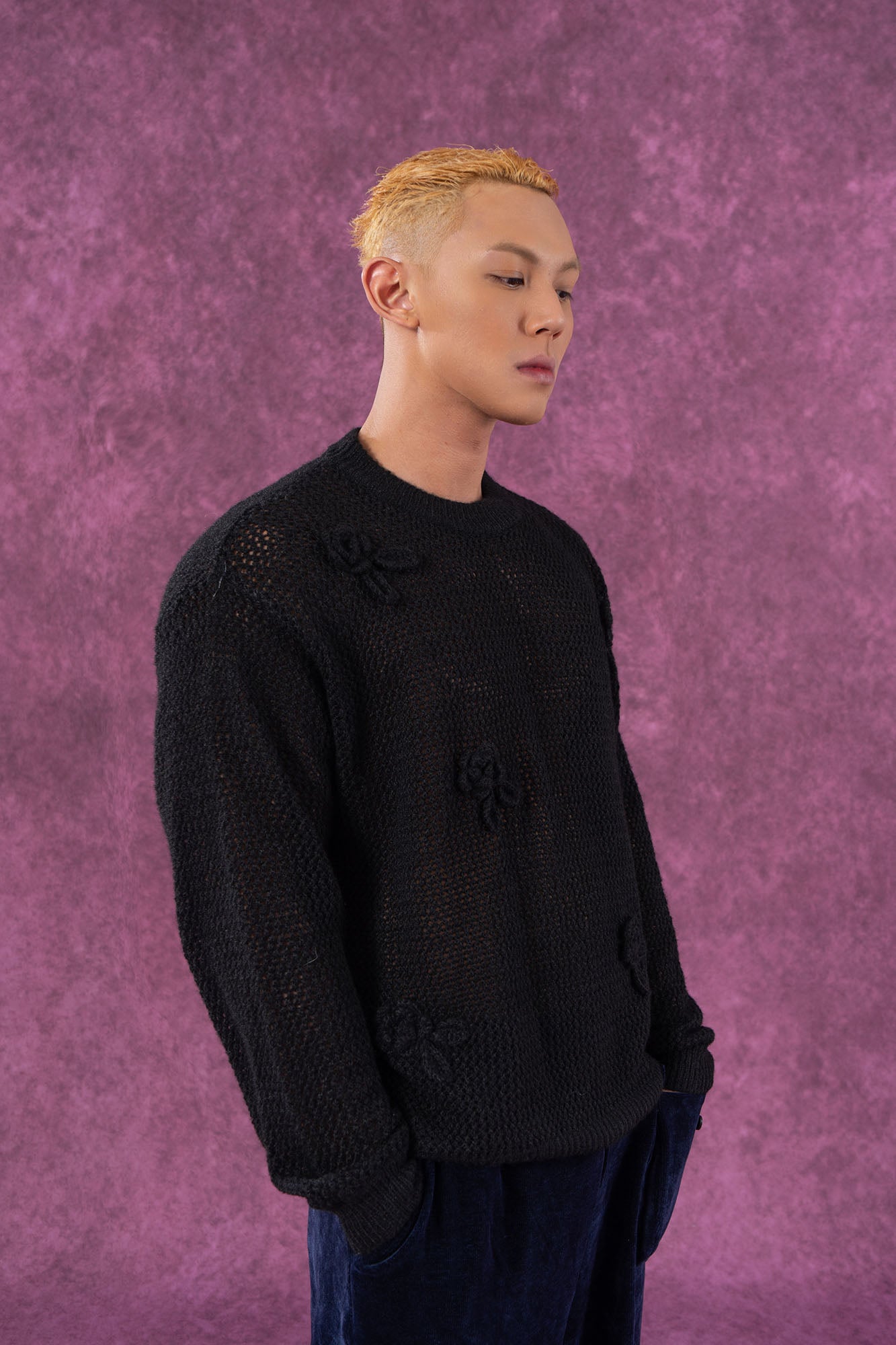 Crochet Floral Knit Sweater