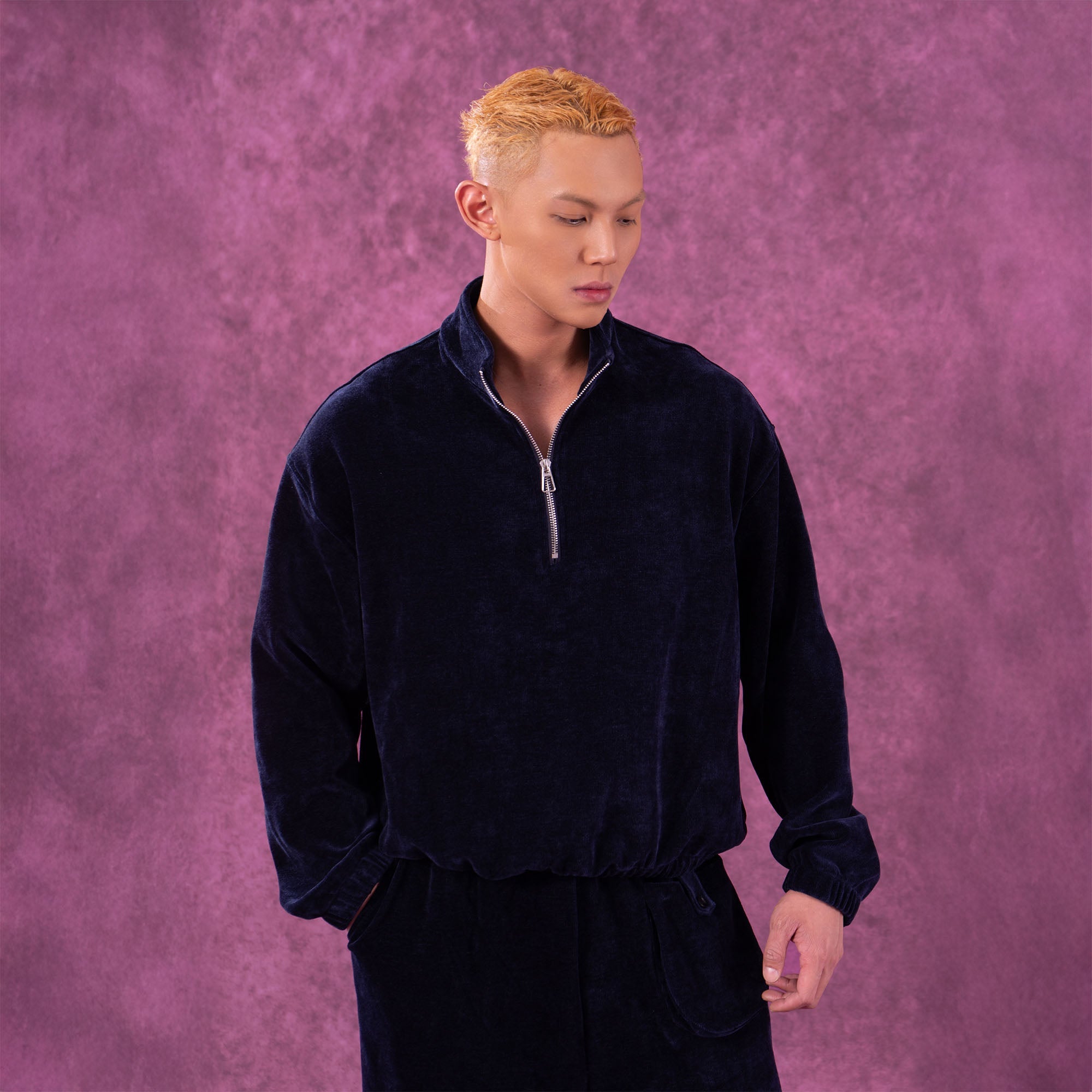 Velvet Quarter-Zip Pullover