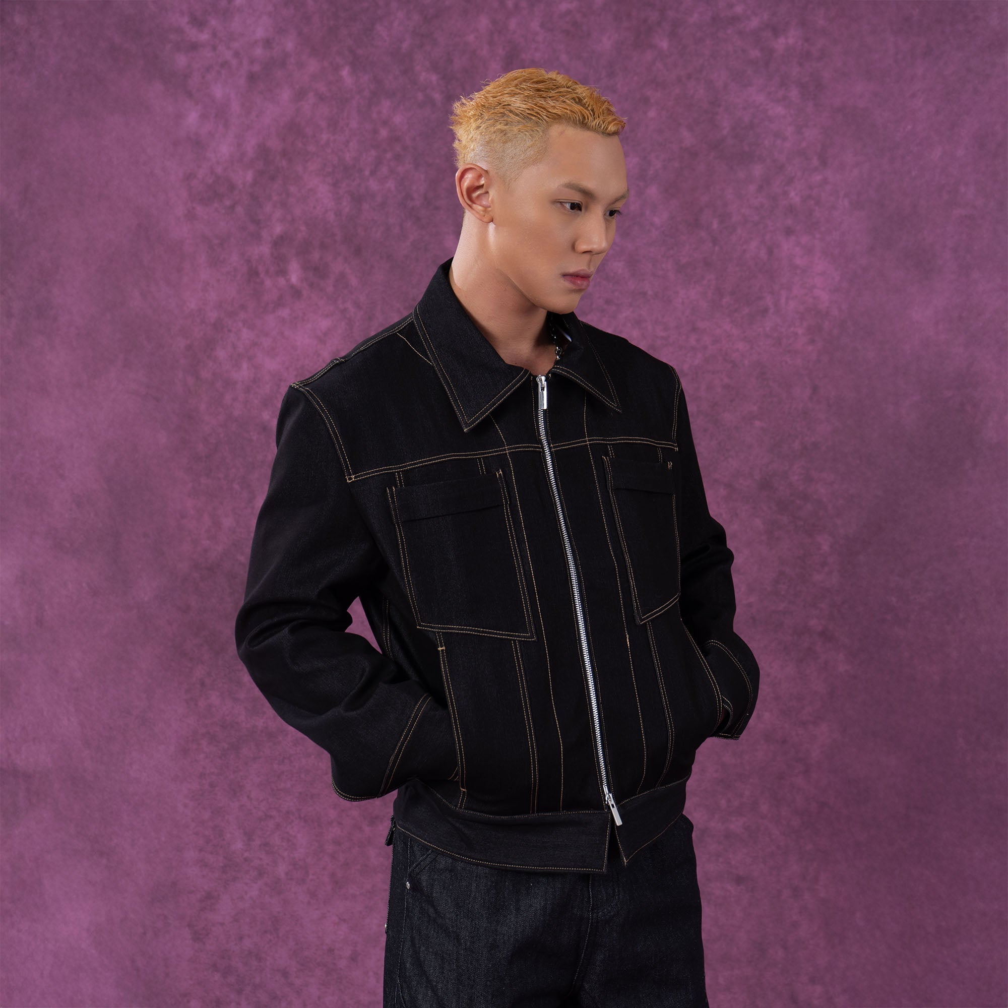 Classical Contrast Stitch Denim Jacket