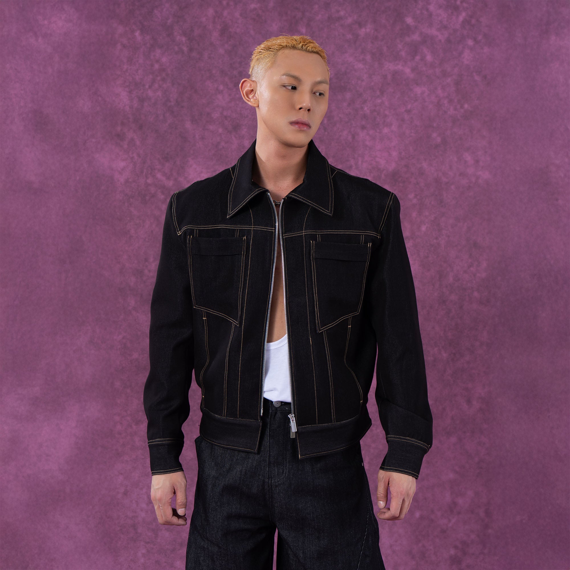 Classical Contrast Stitch Denim Jacket