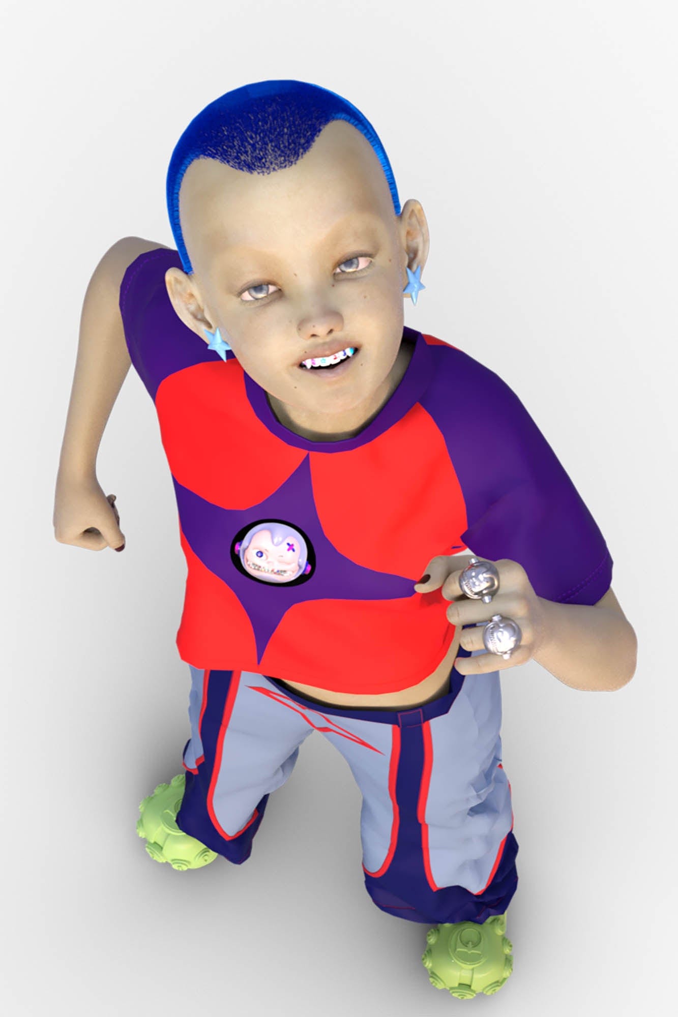 Silver Robot Skull Statement Rings