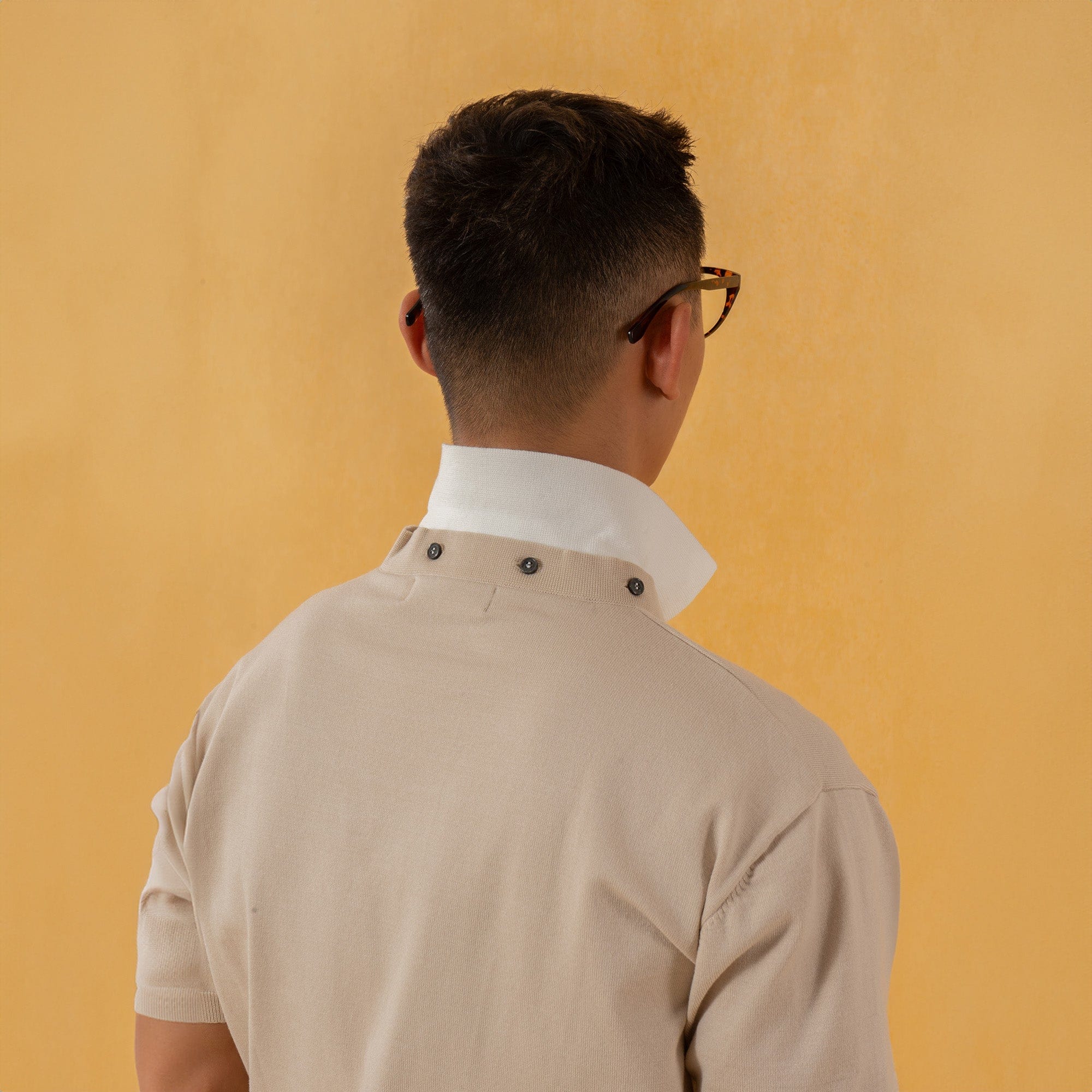 Detachable Collar Short Sleeve Knit Tee