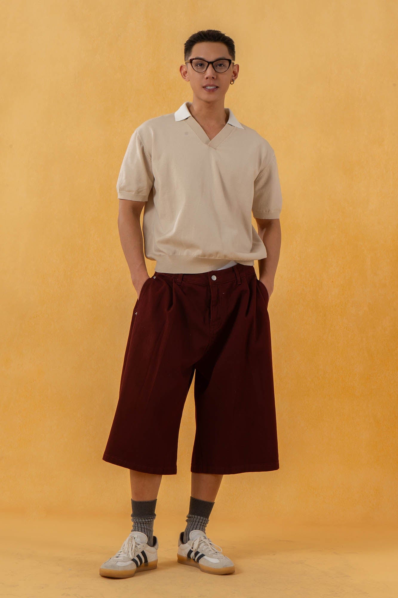 Detachable Collar Short Sleeve Knit Tee