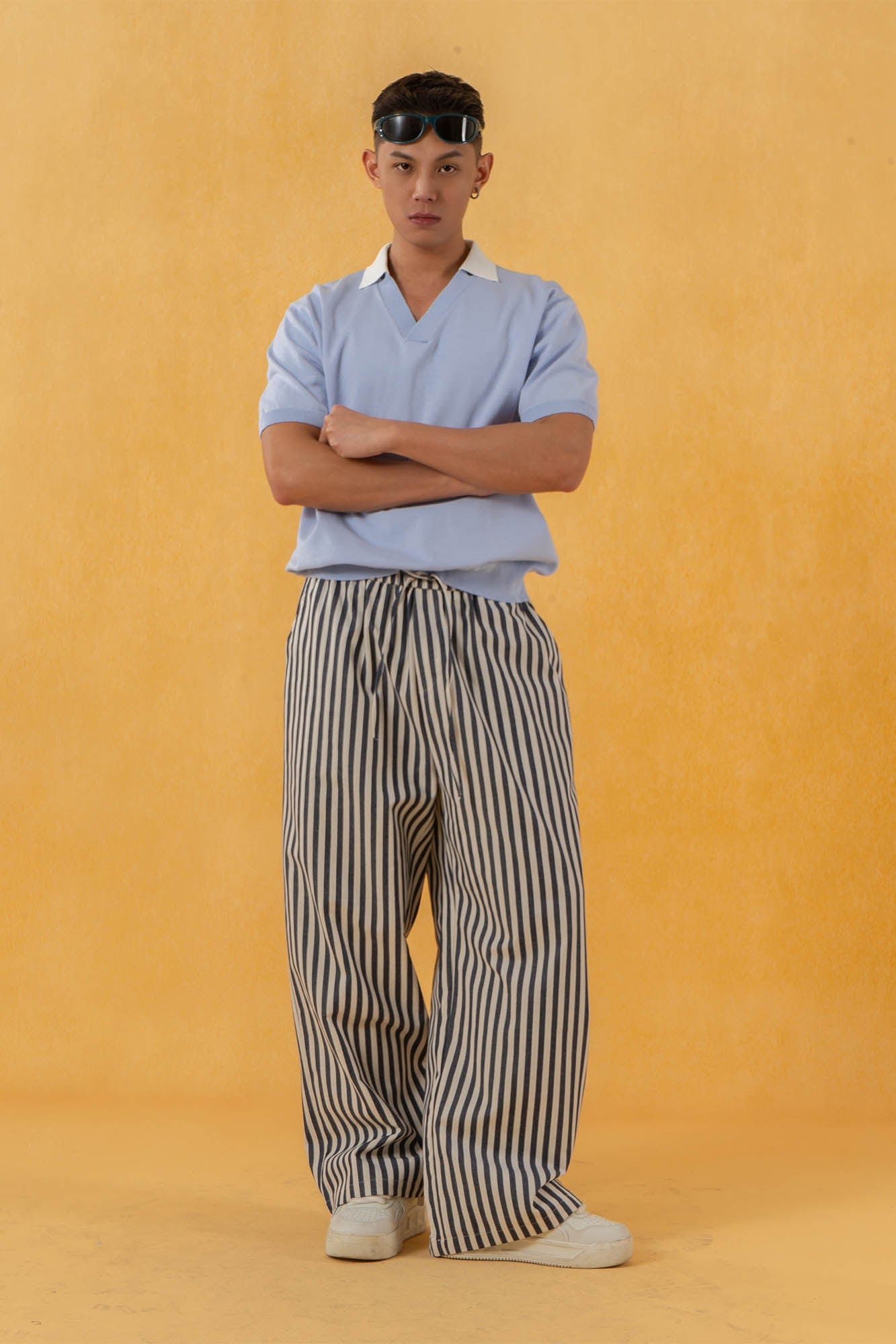 Detachable Collar Short Sleeve Knit Tee