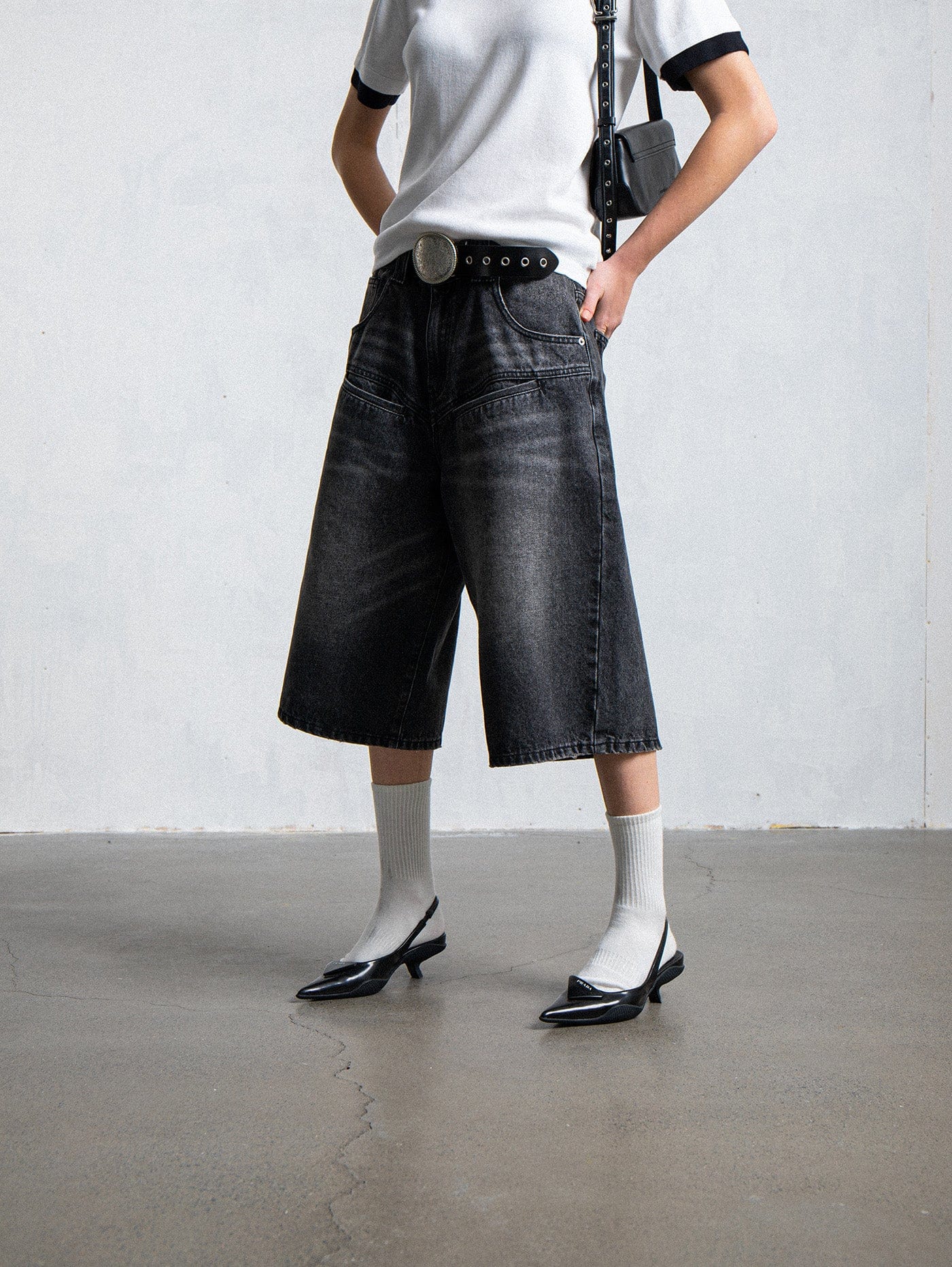 Shorts culotte denim