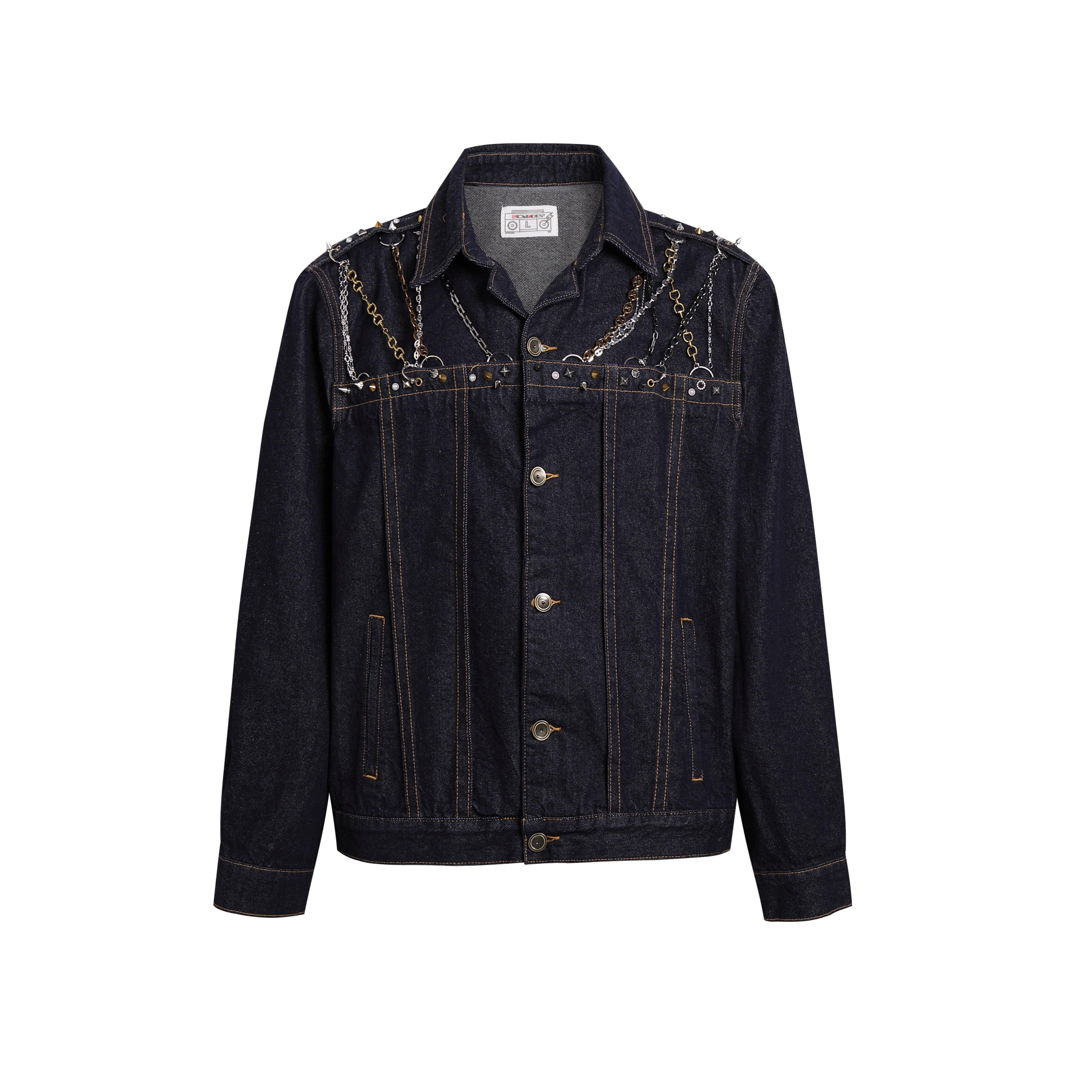 Veste en jean de harnais de chaîne