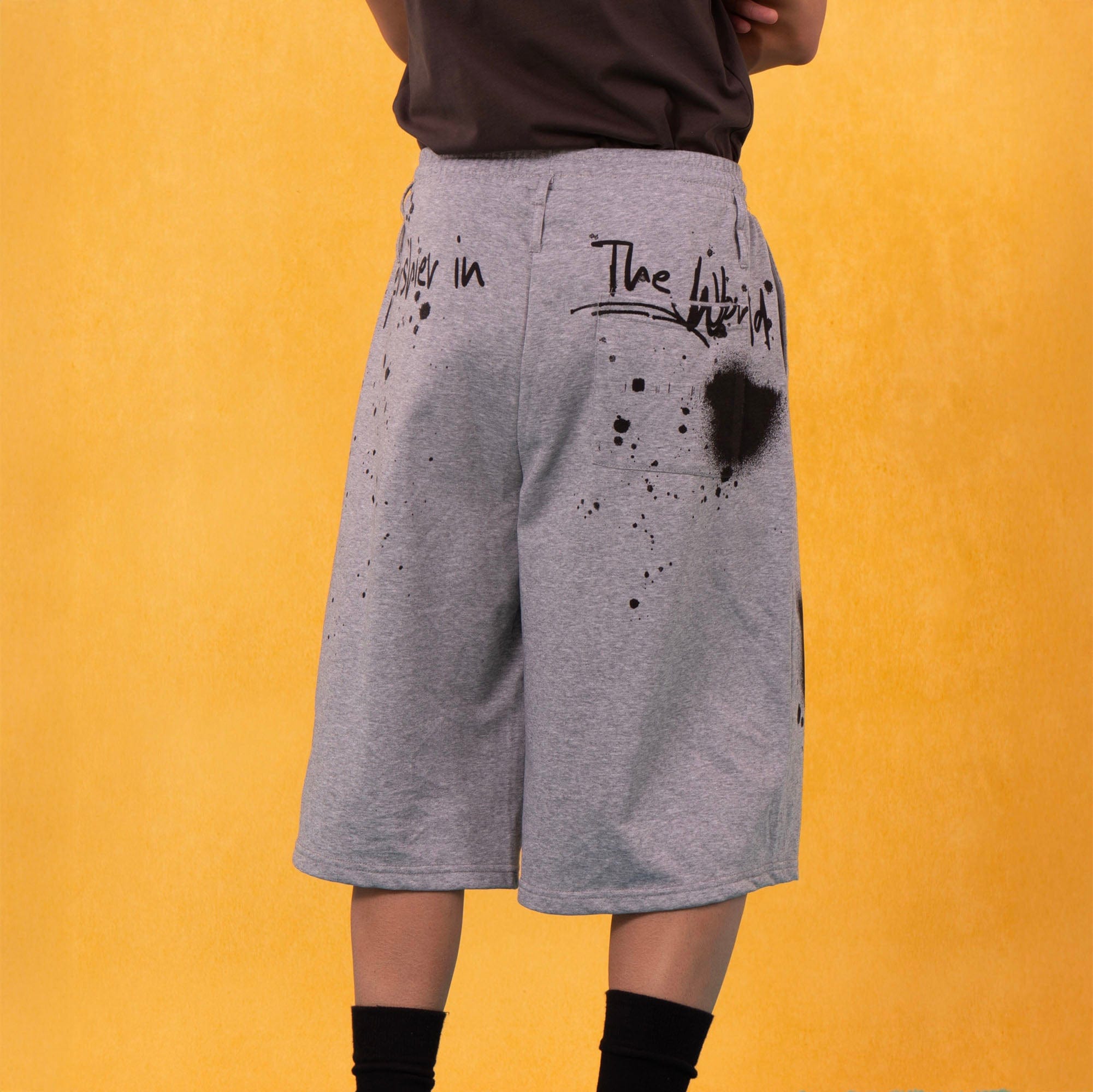 Graffiti Spray Print Sweat Shorts