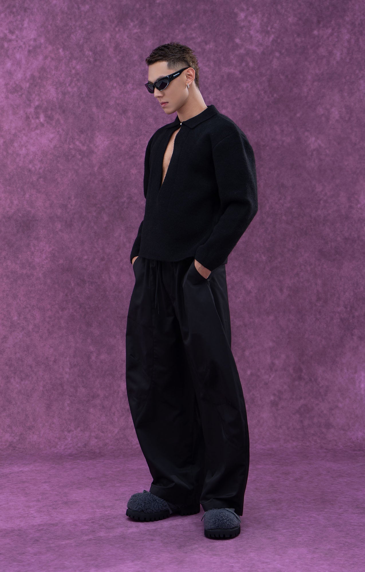 Deep V-Neck Wool Pullover