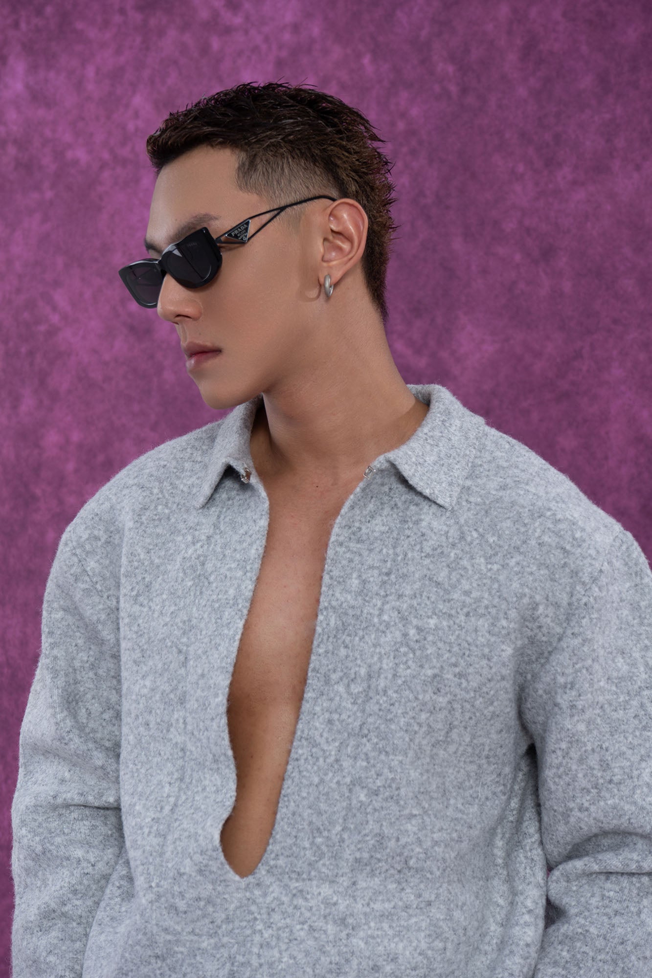 Deep V-Neck Wool Pullover