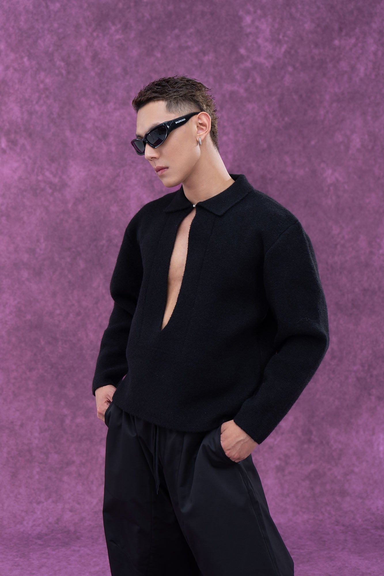Deep V-Neck Wool Pullover