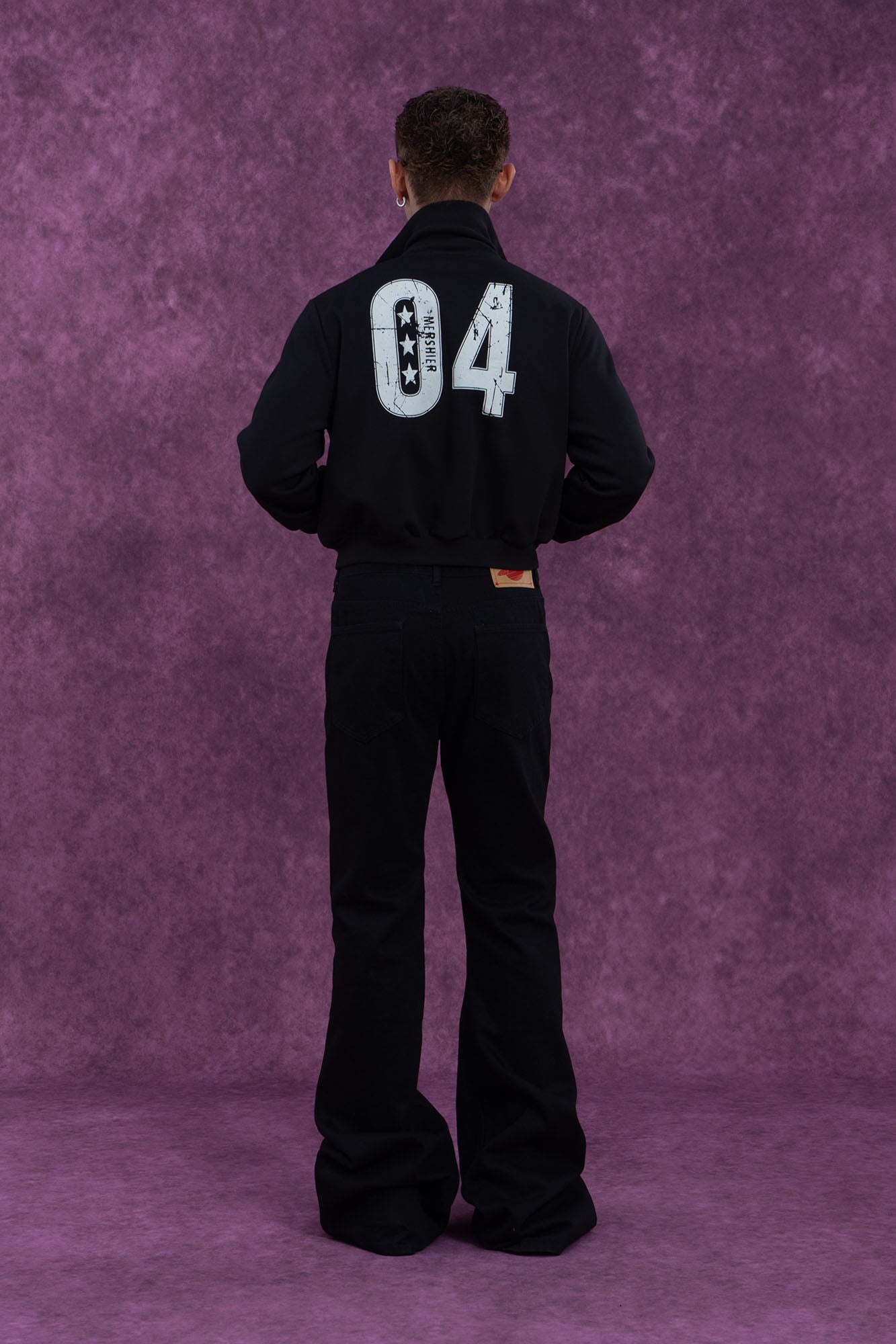 Star & 04 Graphic Zip-Up Sweatshirt