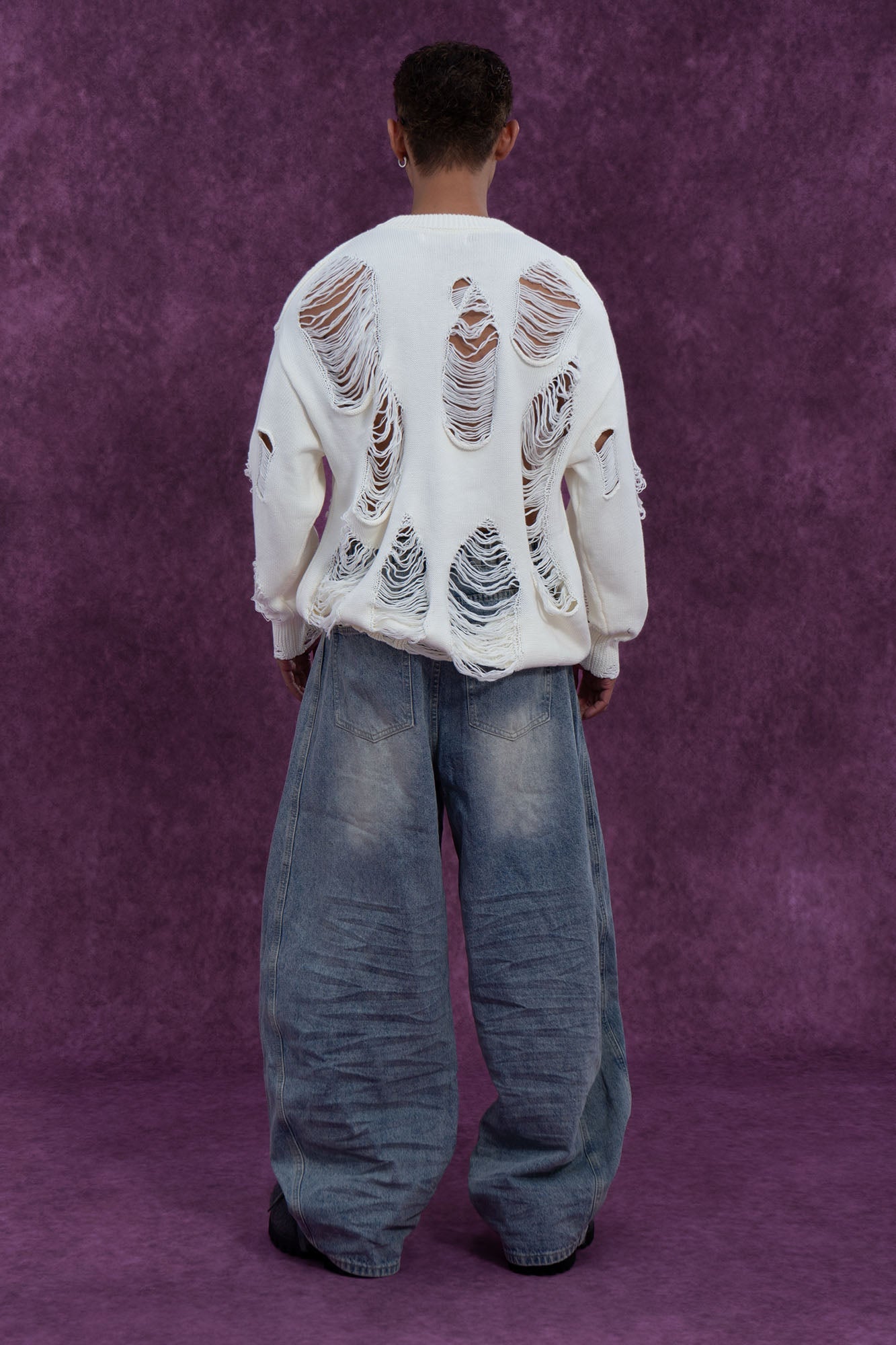 Distressed Oversized Knit Sweater