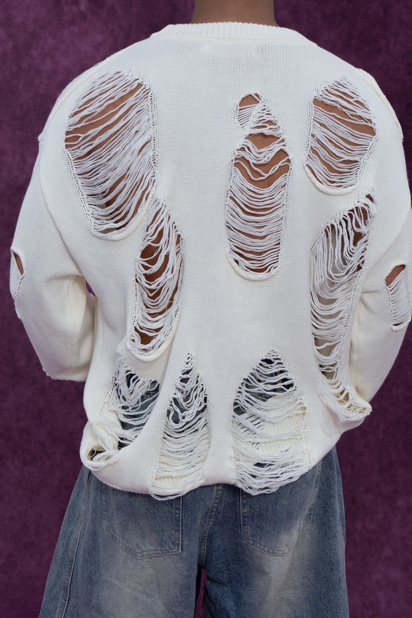 Distressed Oversized Knit Sweater