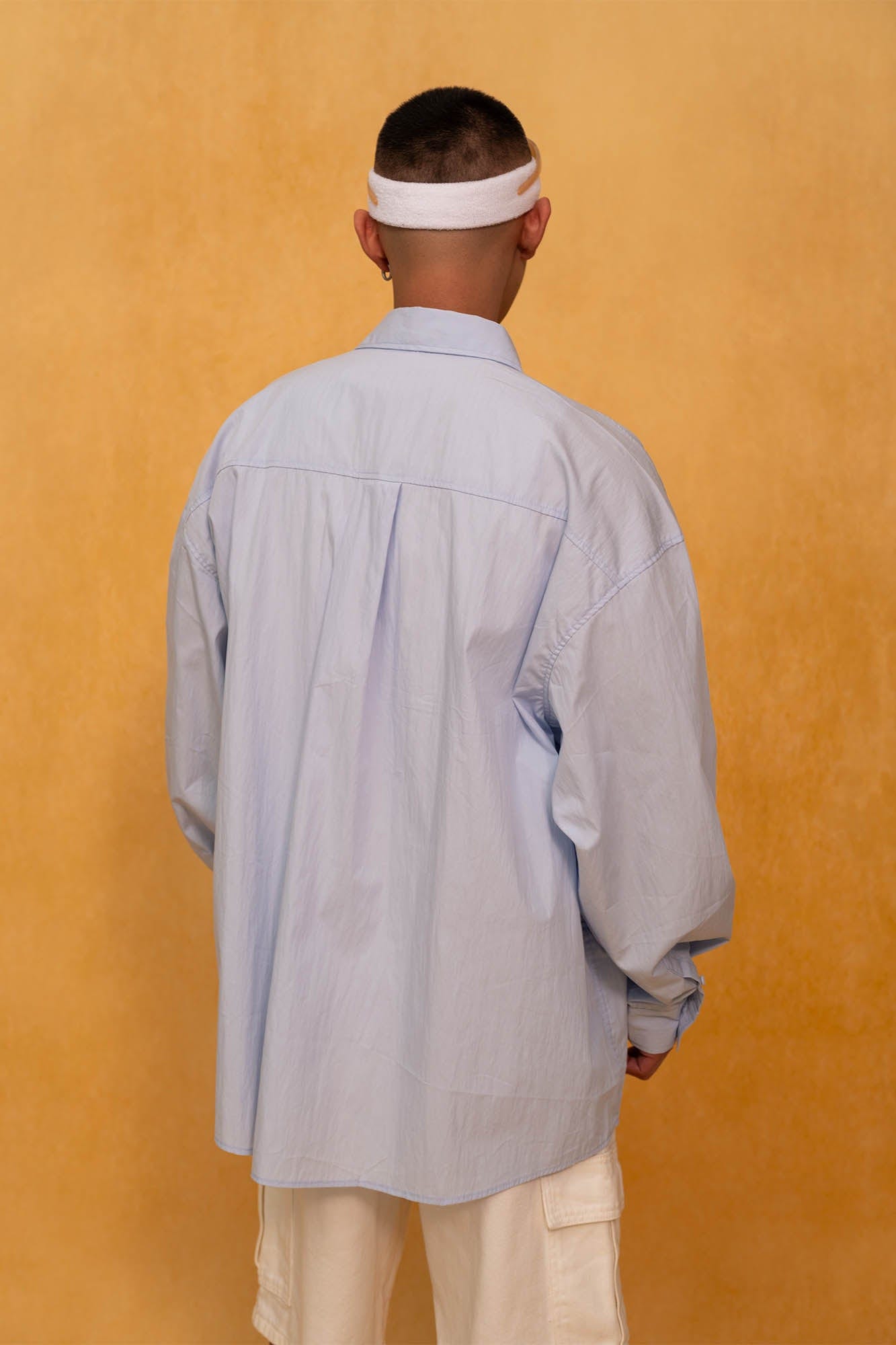 Oversized Crinkled Button-Up Shirt