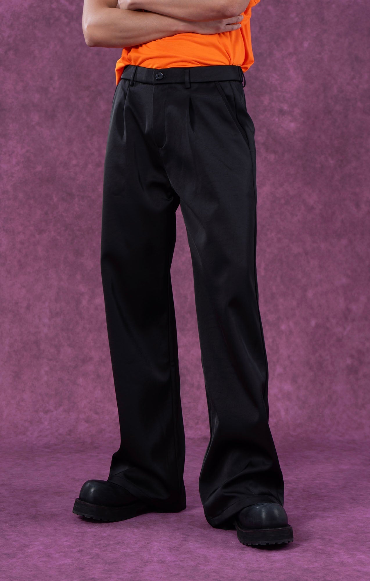 Satin Pleated Trousers