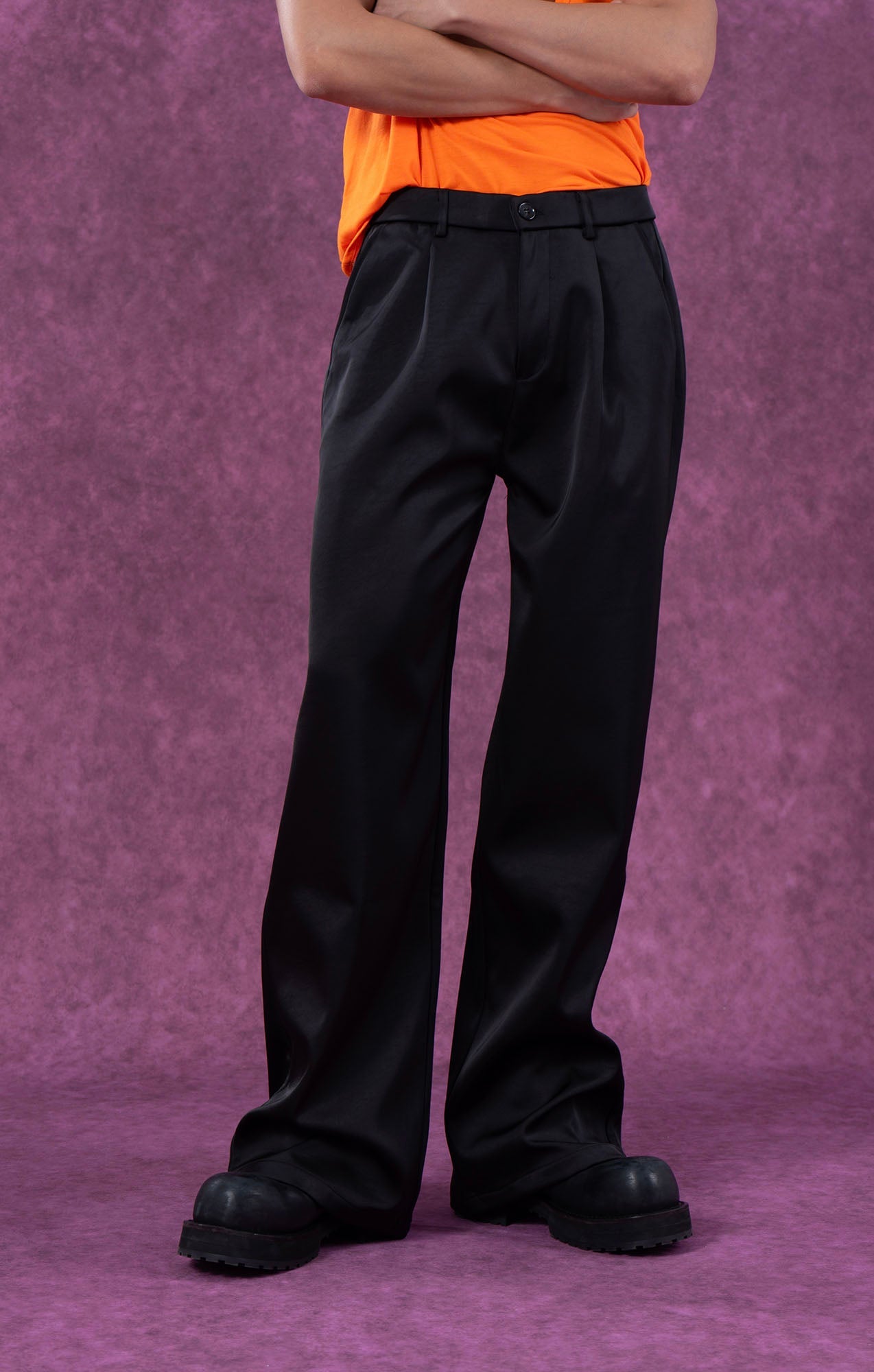 Satin Pleated Trousers