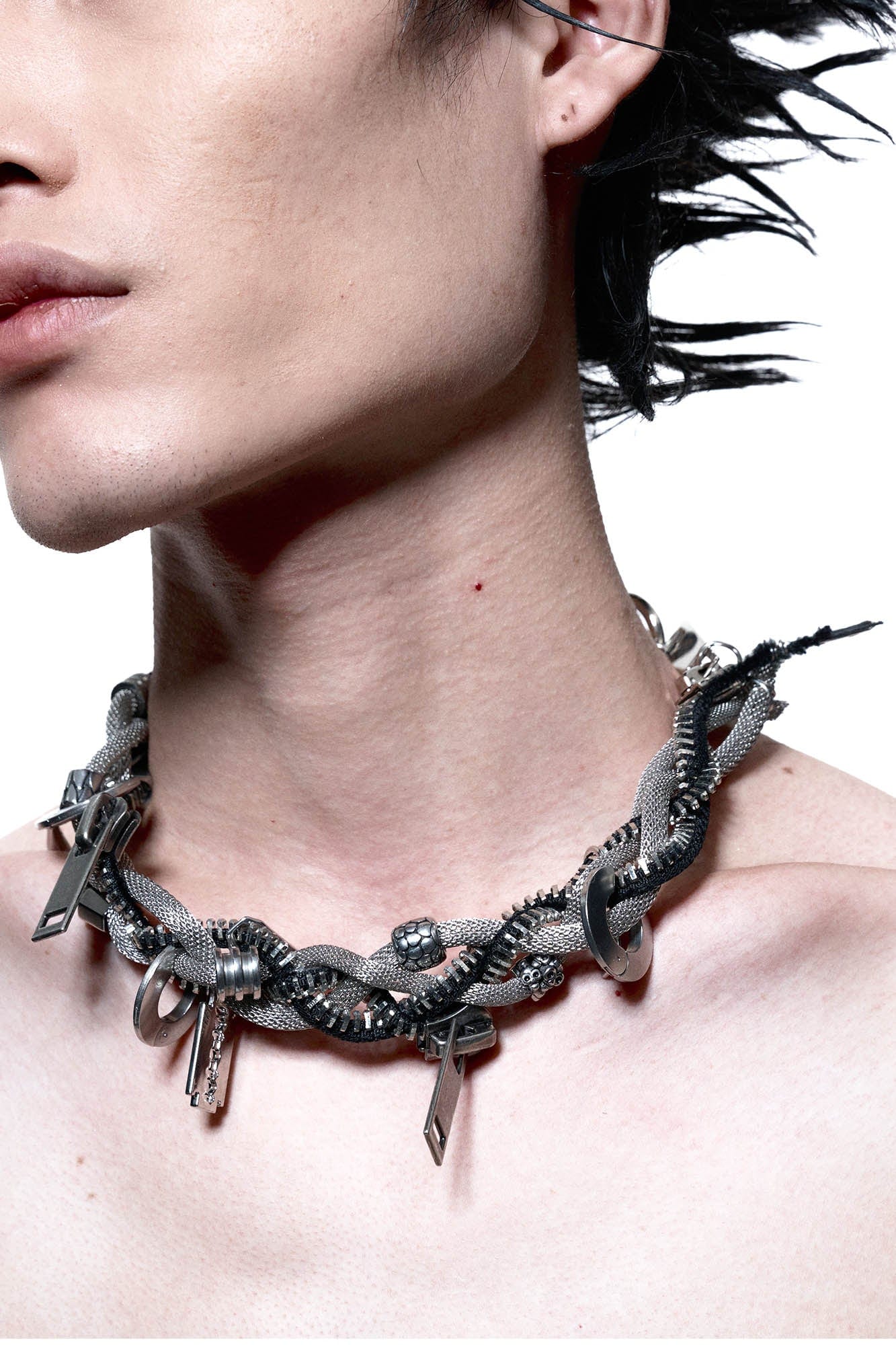 Industrial Mesh Braided Choker Necklace