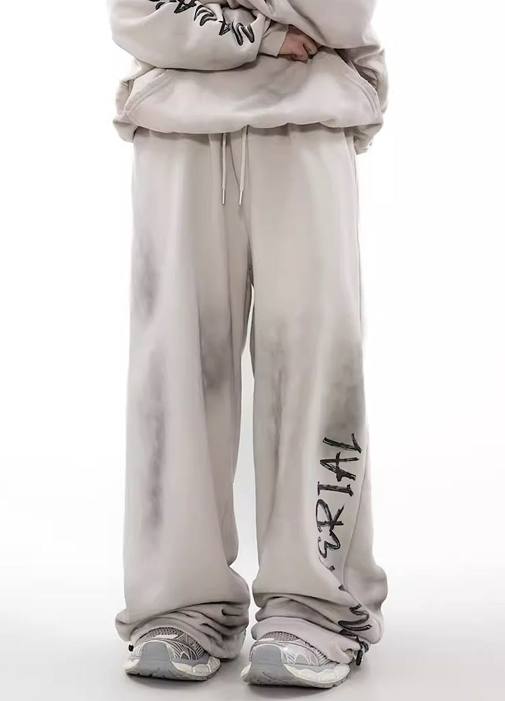 Urban Rebel Graffiti Wide Leg Sweatpants - chiclara