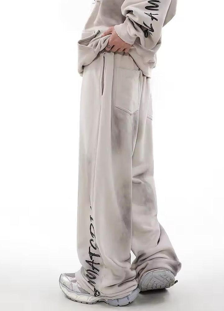 Urban Rebel Graffiti Wide Leg Sweatpants - chiclara