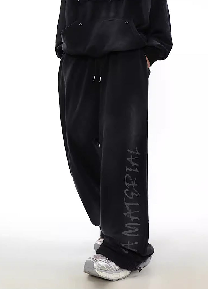Urban Rebel Graffiti Wide Leg Sweatpants - chiclara