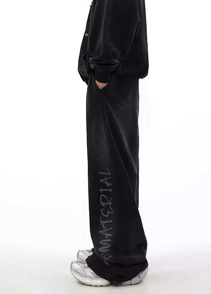 Urban Rebel Graffiti Wide Leg Sweatpants - chiclara