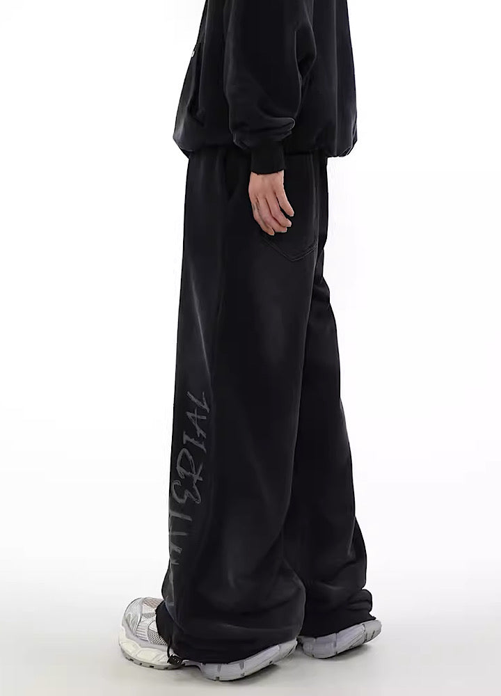 Urban Rebel Graffiti Wide Leg Sweatpants - chiclara