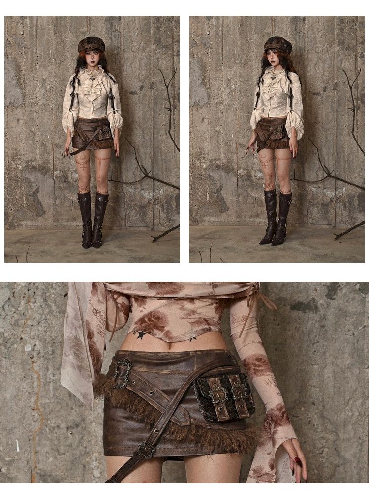 Falda de utilidad de cuero steampunk
