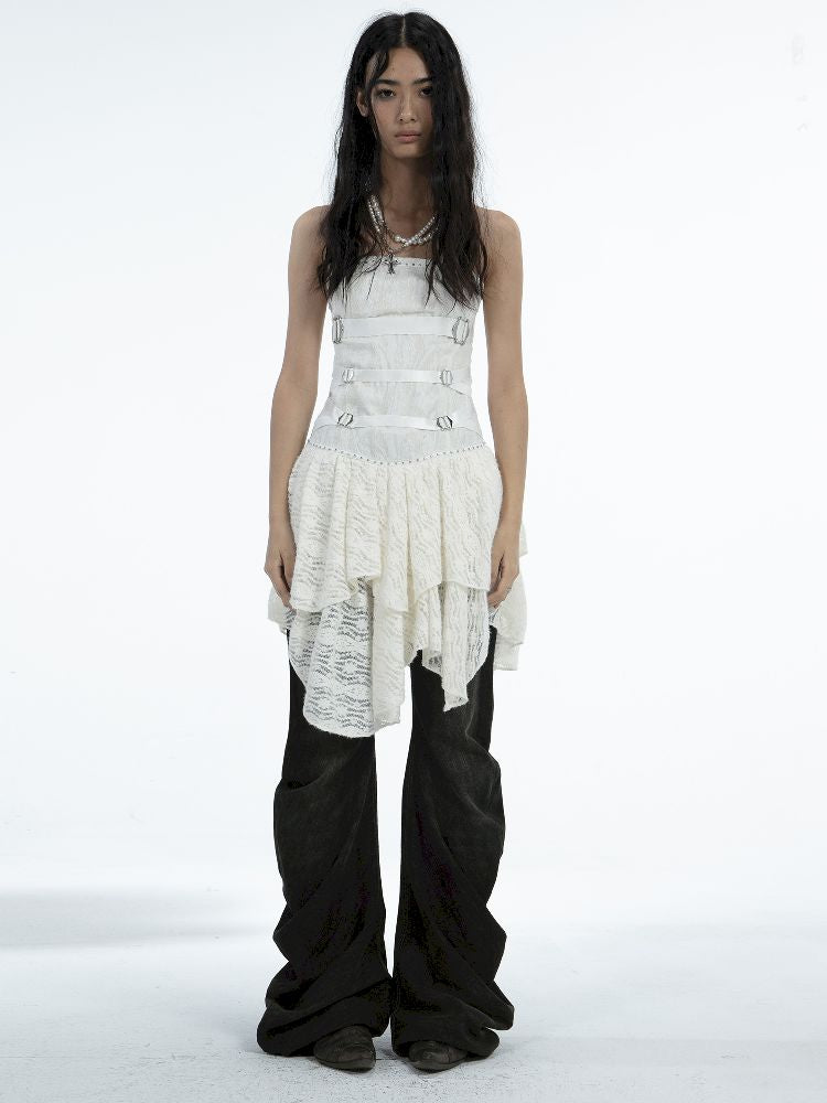 Statement Button-Fly Flare Jeans