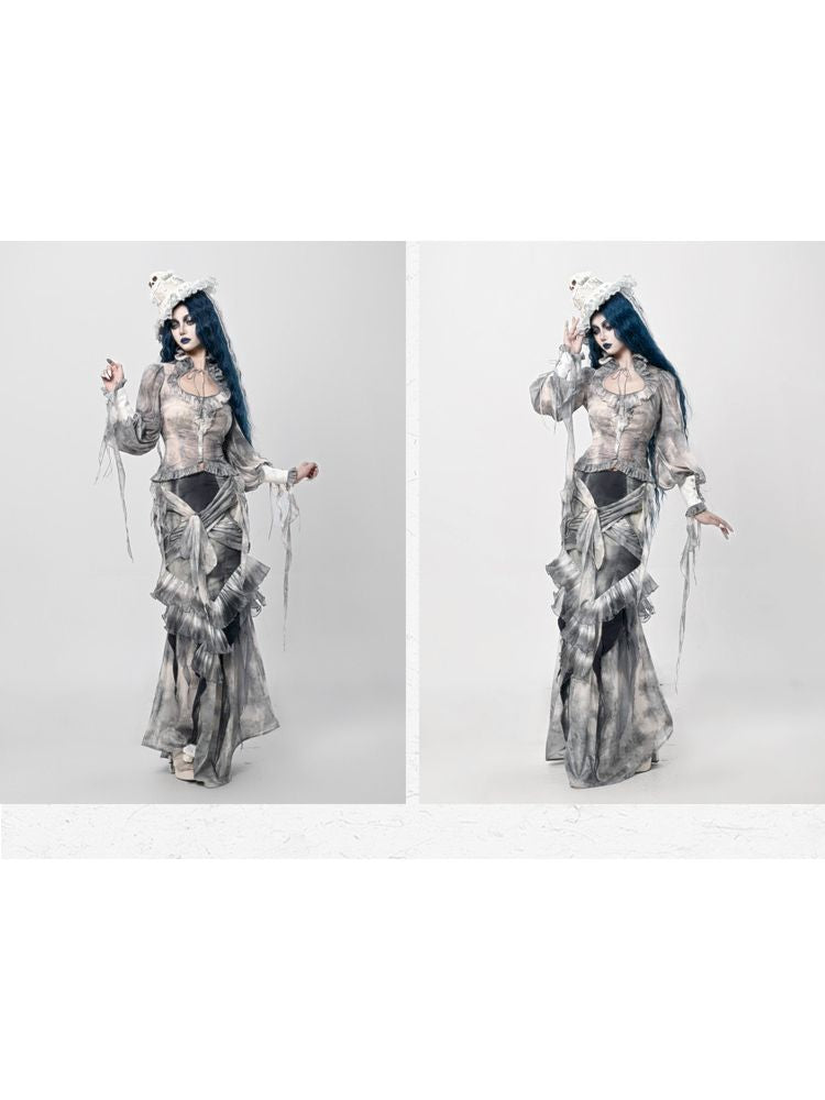 Falda de estilo de sirena gótica etérea