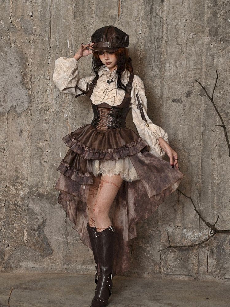 Blusa de manga de volante victoriano