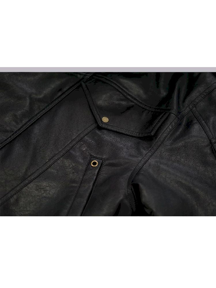 Removable Faux Fur Leather Biker Jacket