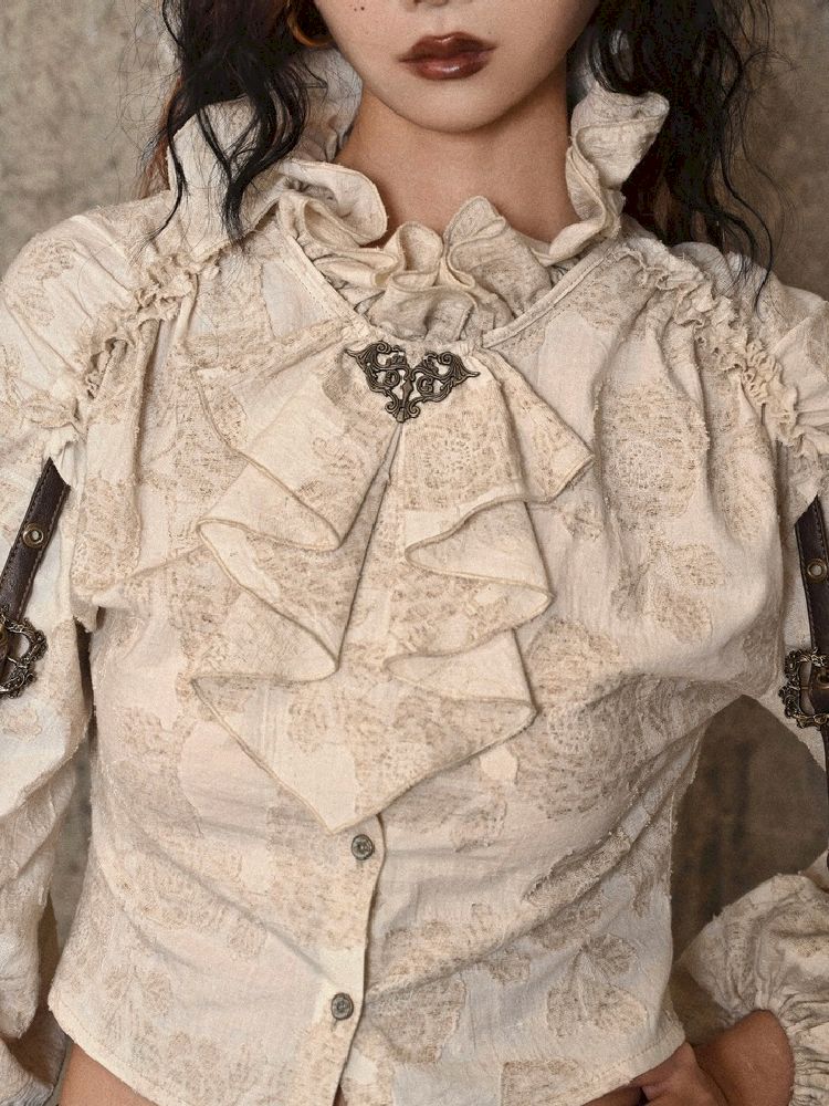 Blusa de manga de volante victoriano