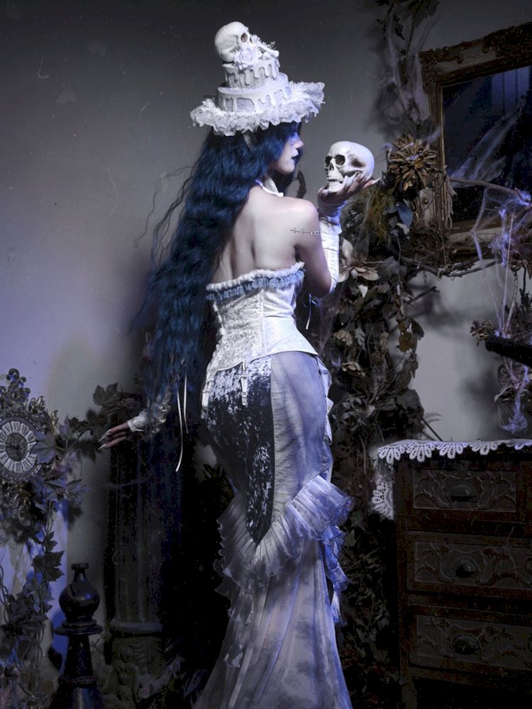 Falda de estilo de sirena gótica etérea