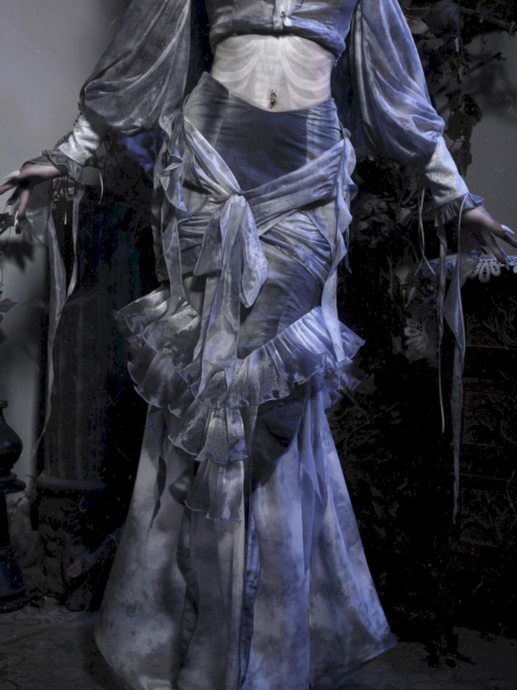 Ethereal Gothic Mermaid-Style Skirt - Main Image