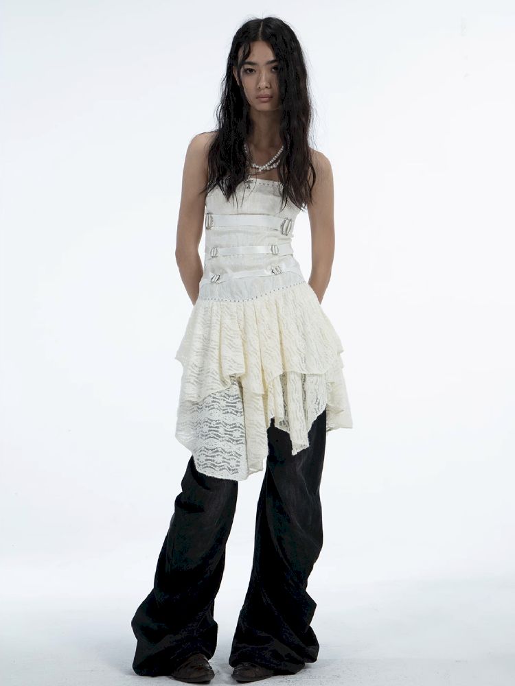 Statement Button-Fly Flare Jeans