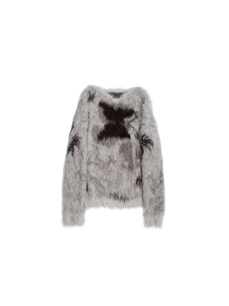 Kunstpelz -Grunge -Pullover