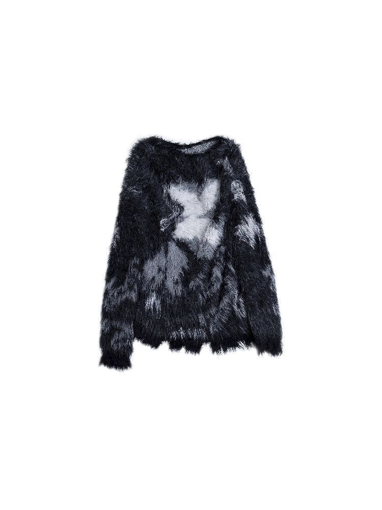 Kunstpelz -Grunge -Pullover