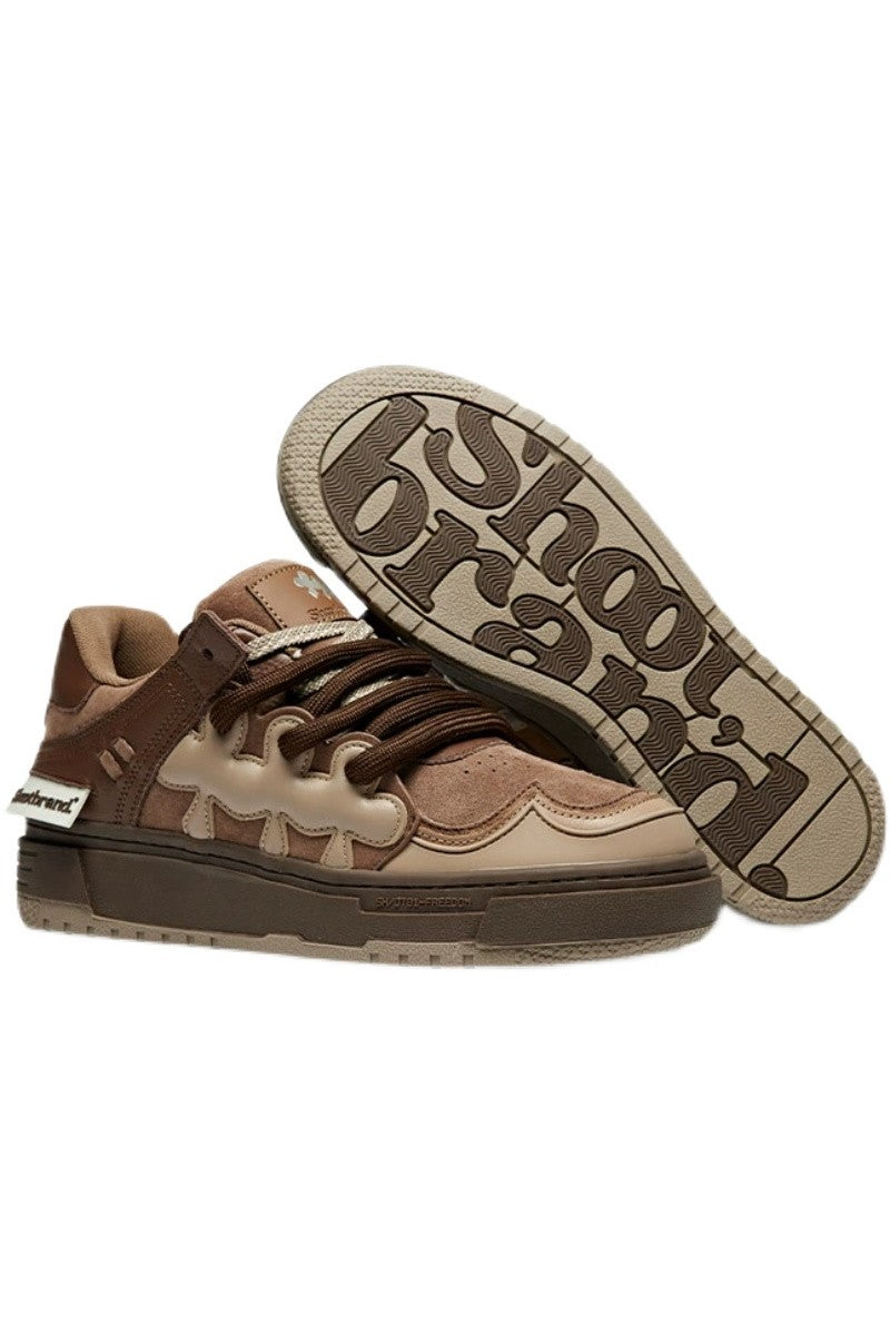 Pattern Platform Sneakers Brown Mocha