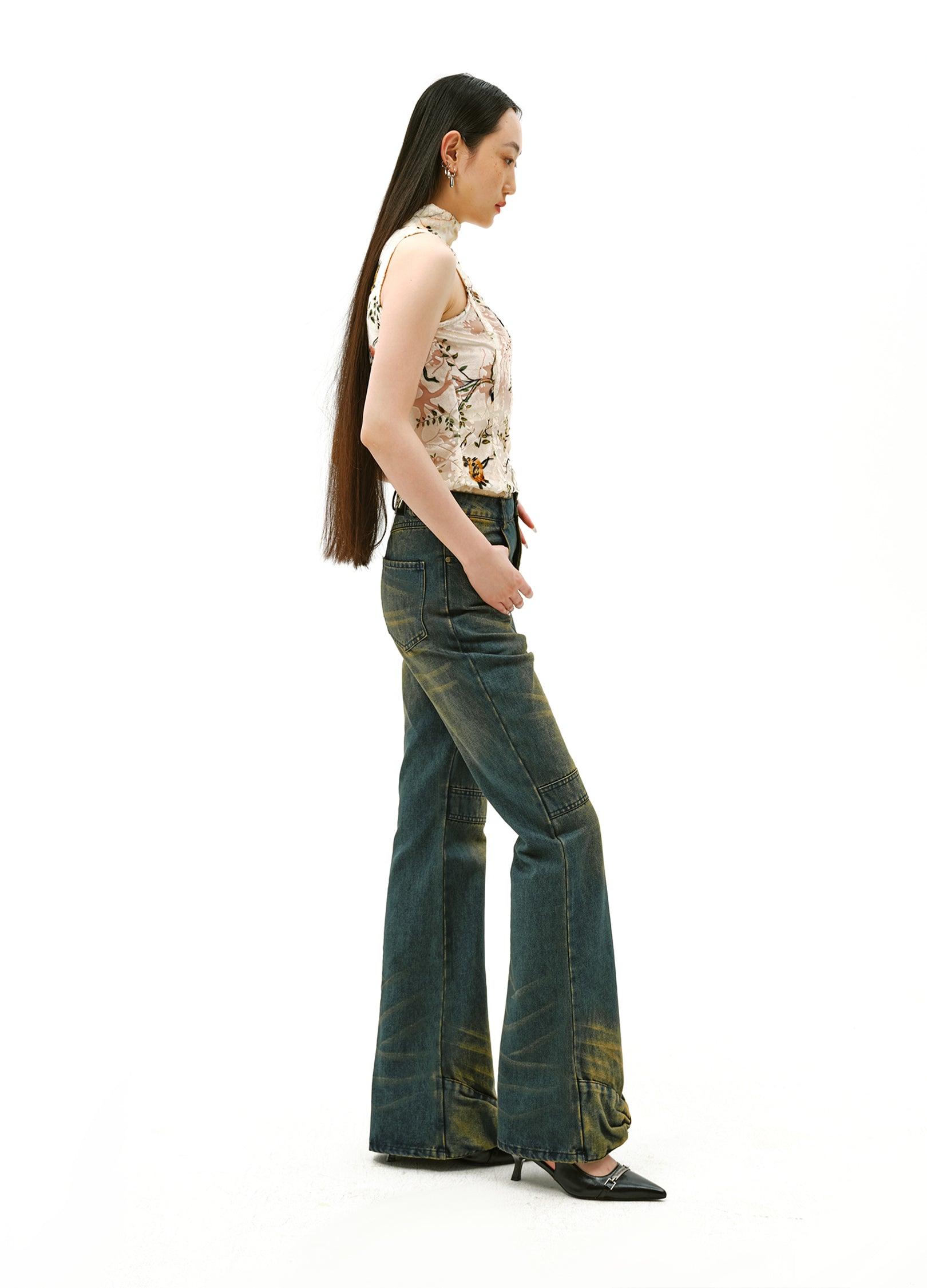 Elegant Floral Mock Neck Top - chiclara