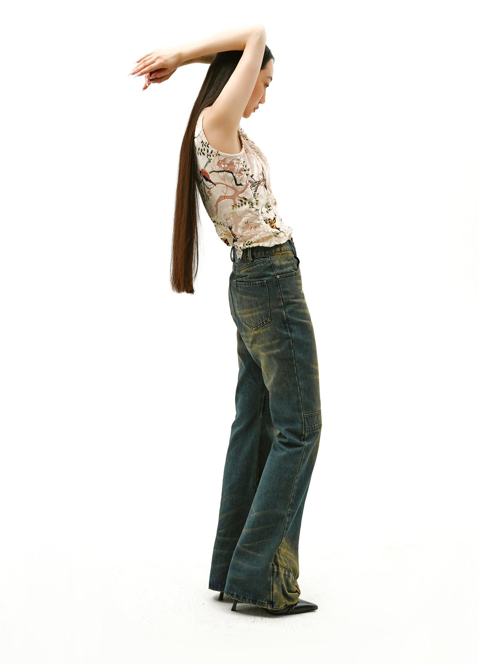 Elegant Floral Mock Neck Top - chiclara