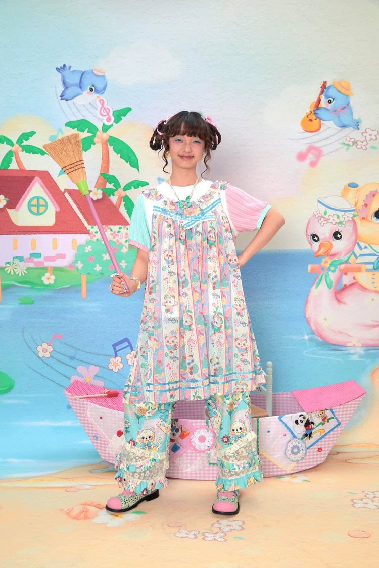 Sweet Panda Ruffle Summer Tank Dress