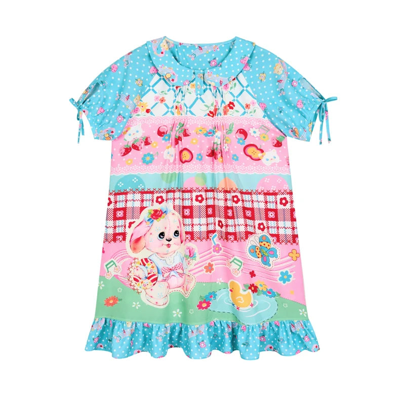 Spring Puppy Polka Dot Collar Dress
