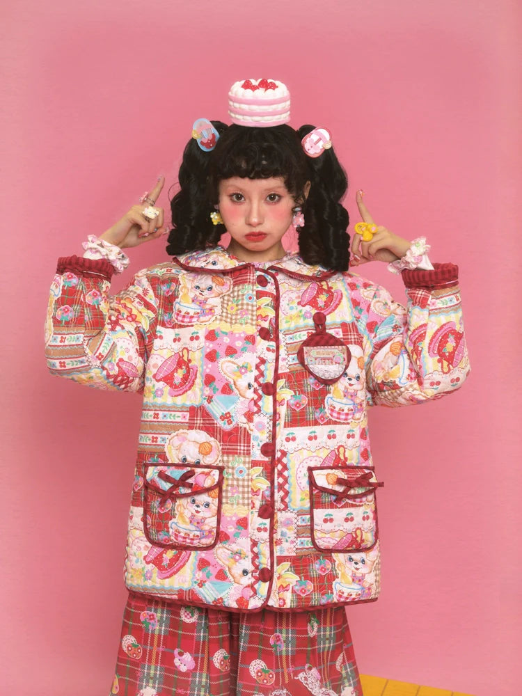 Sweet Bunny Patchwork Quilted Winter Jacket