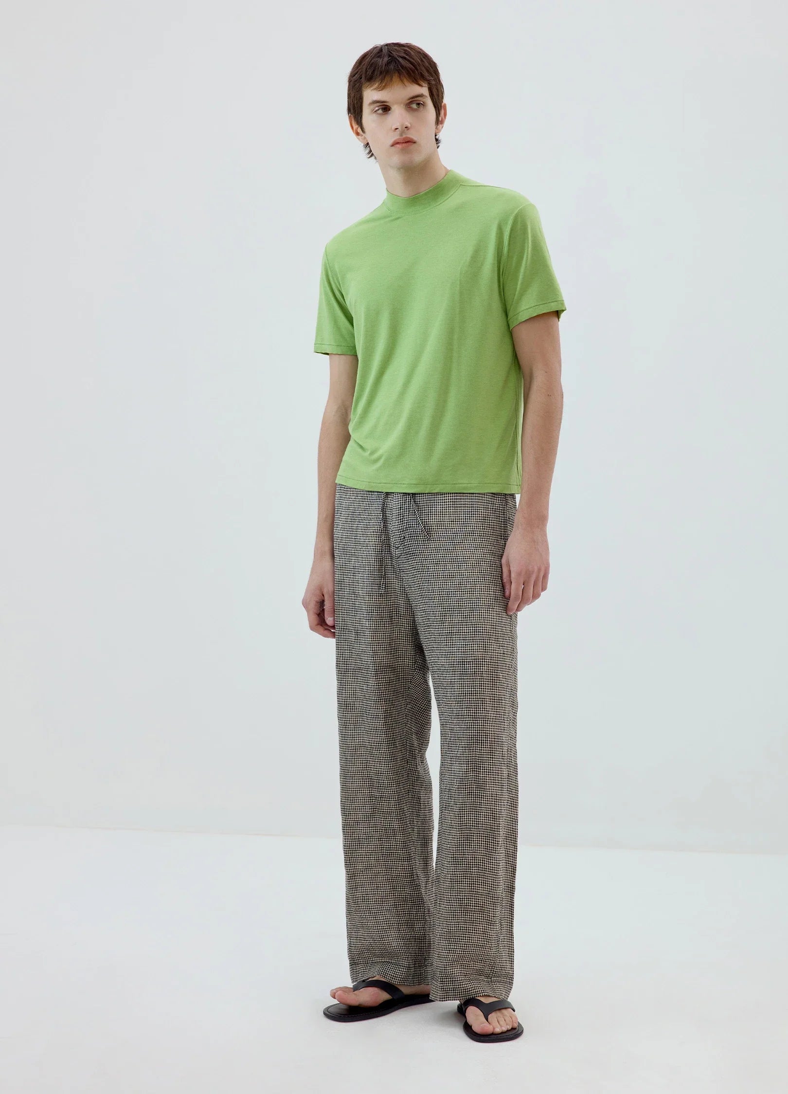 Merino-Blend Mock-Neck Tee