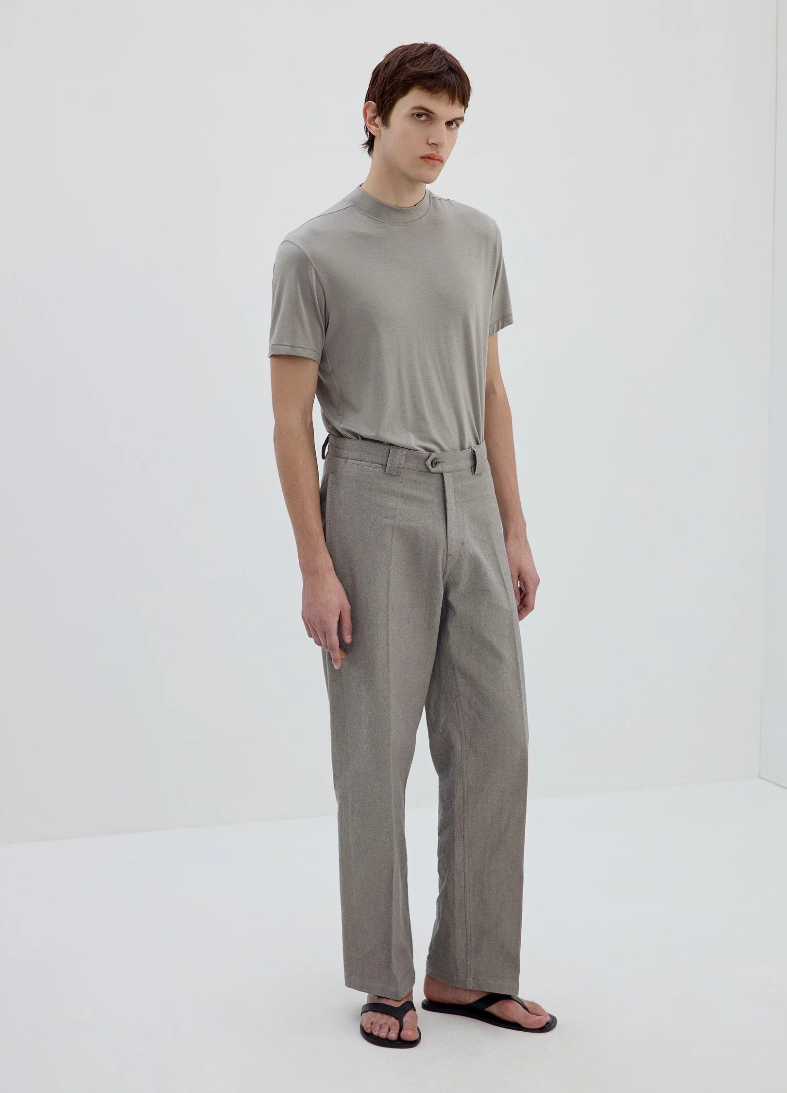 Merino-Blend Mock-Neck Tee