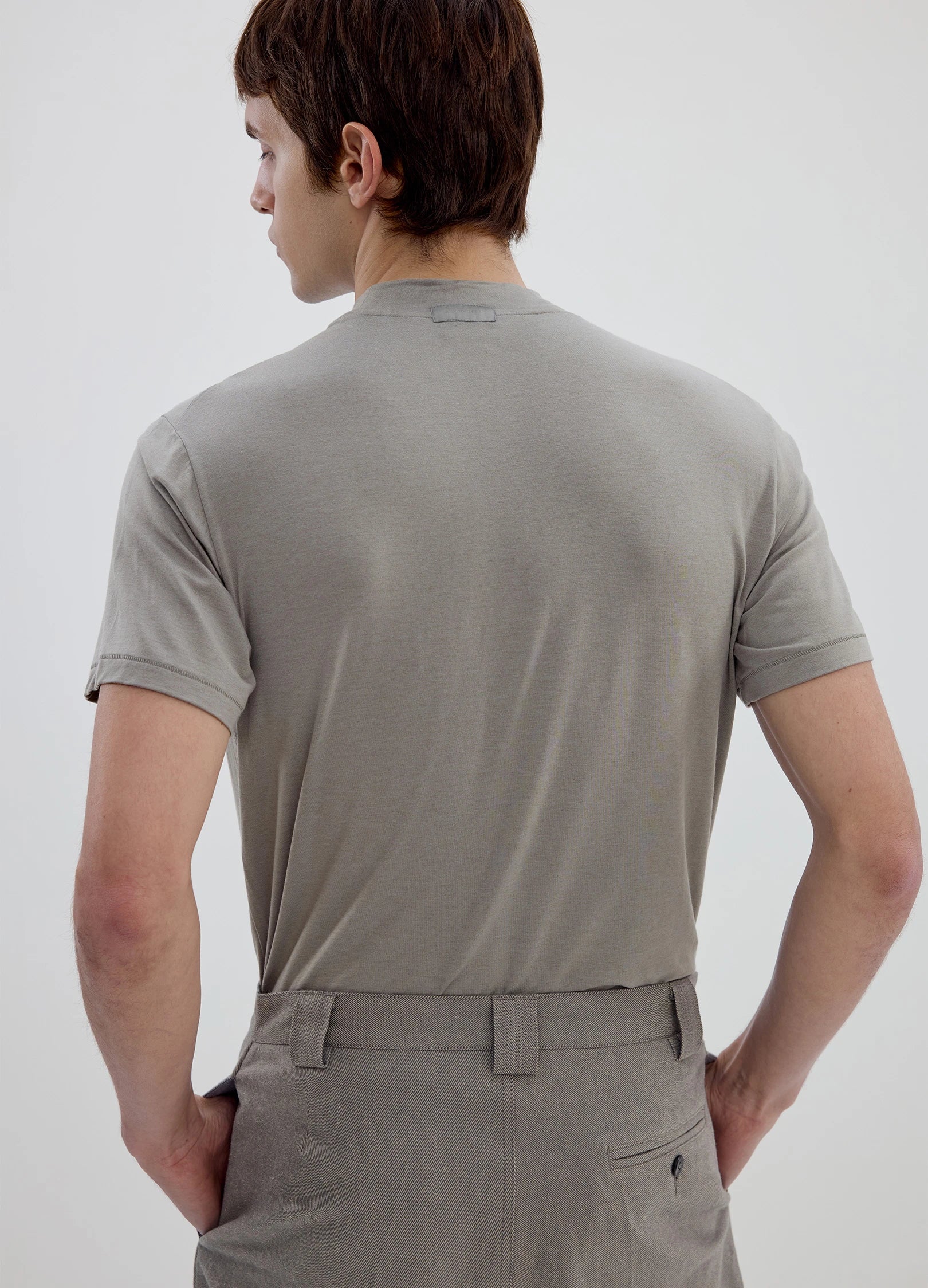 Merino-Blend Mock-Neck Tee