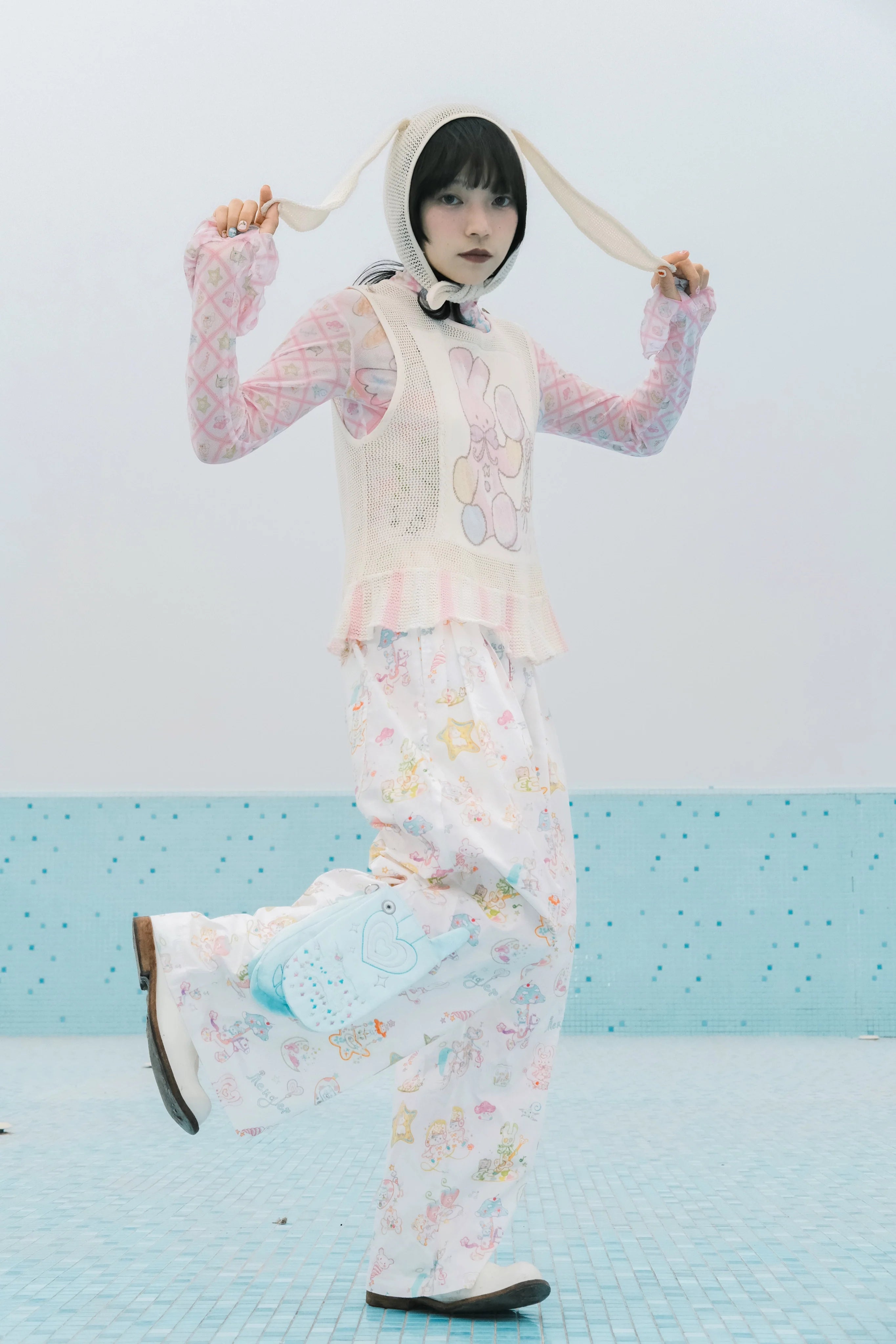 Carousel Print Wide Leg Pocket Pants