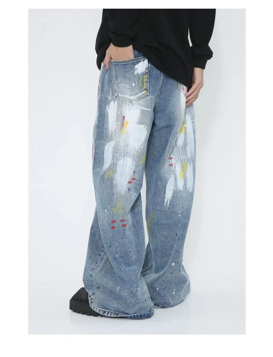 Jeans larges de l'éclat d'avant-garde de relais Voguo